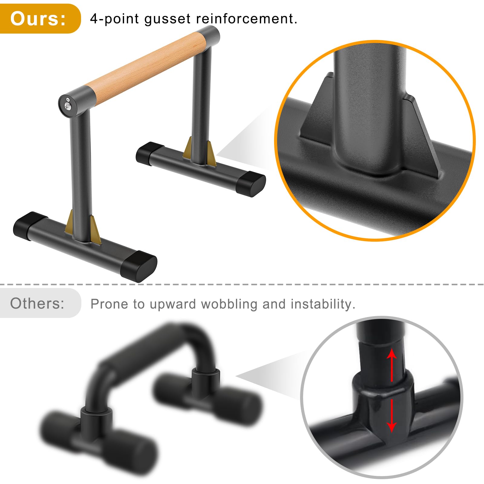 Kipika anti-slip rubber feet detail preventing movement on floors for safer training benefit