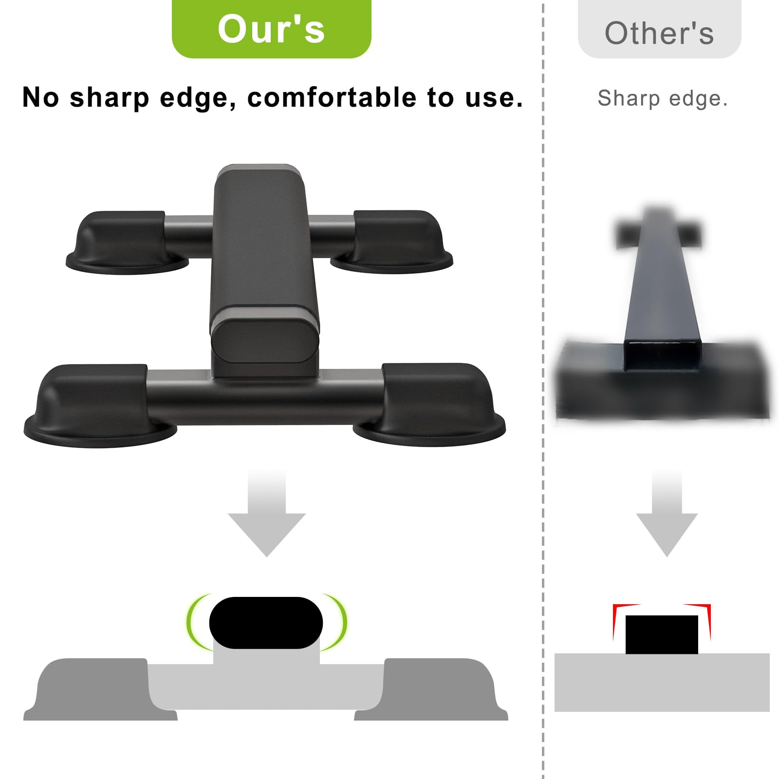 Kipika size comparison with ruler showing three tube-width options for stance preference