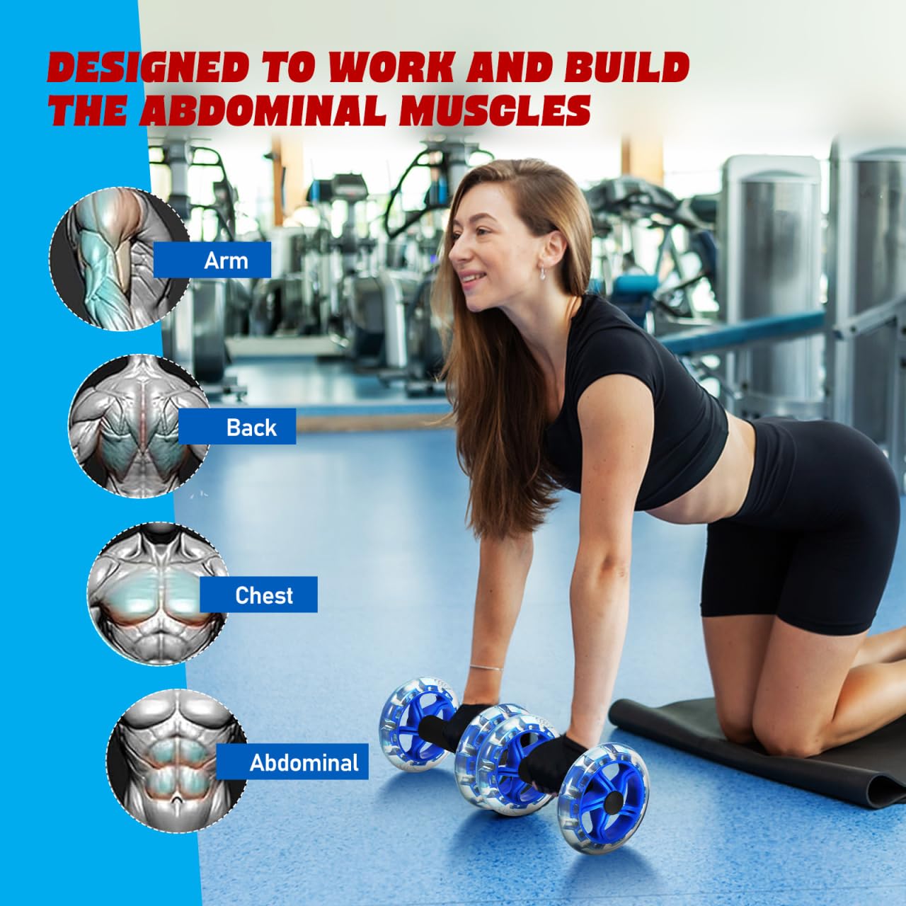 Kisangel ab roller in use doing knee rollouts benefit: beginner-friendly form