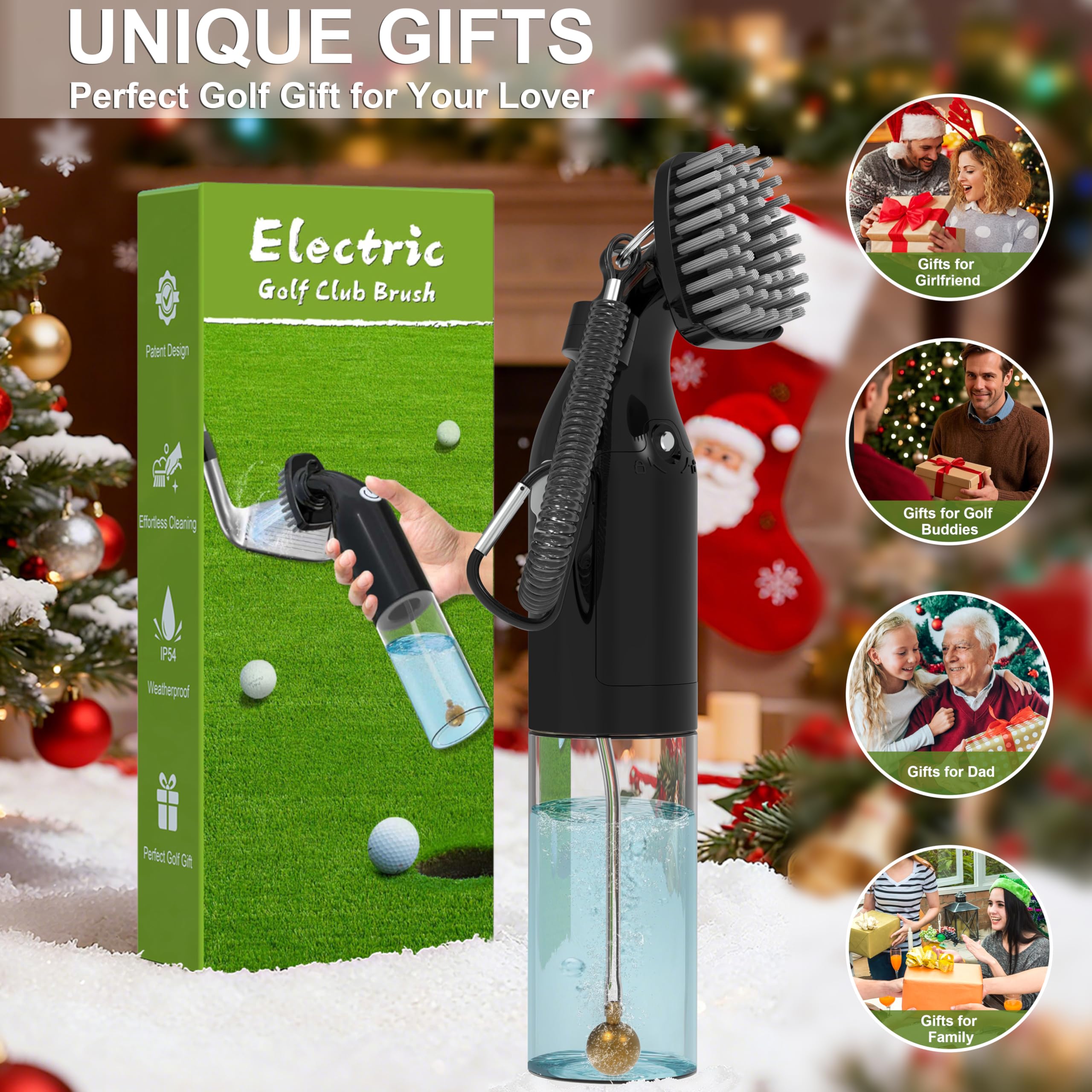 Kiss Core clipped to golf bag with carabiner — ready between shots