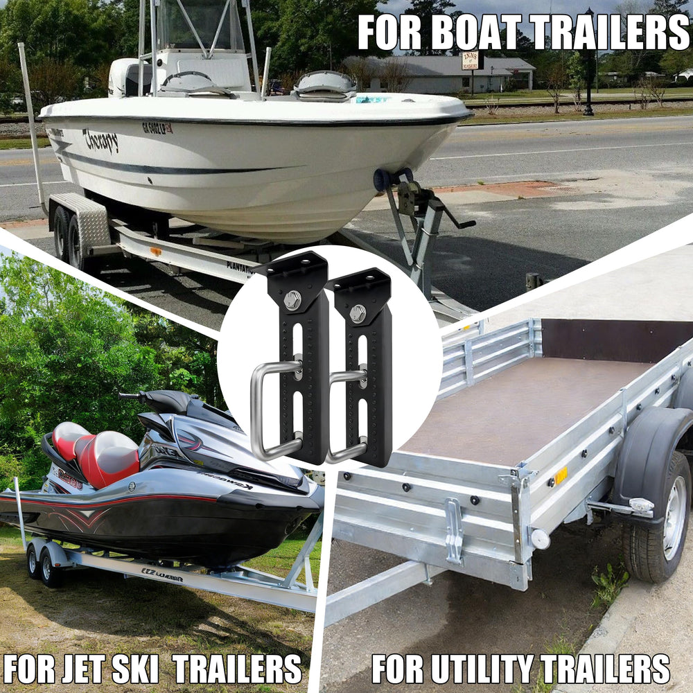 KJE brackets installed on trailer with boat showing reliable transport support