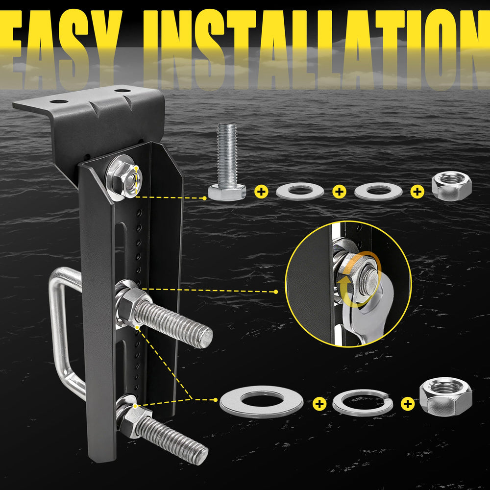 KJE swivel-top detail demonstrating adjustable angle for precise hull alignment