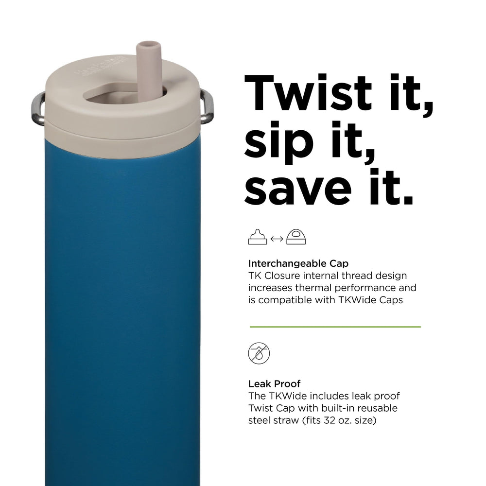 Klean Kanteen Corsair wide mouth open for easy cleaning and ice access