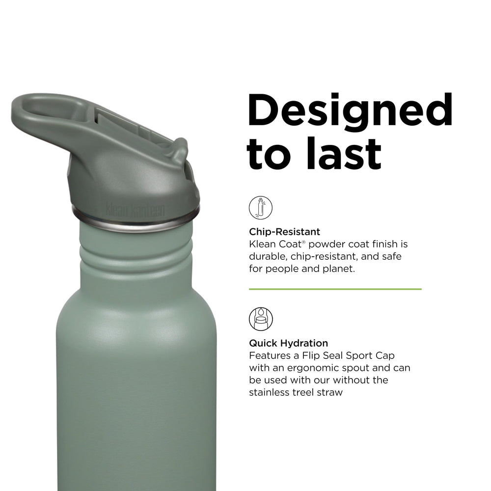 Klean Kanteen Klean Coat texture demonstrating matte finish for secure grip and chip resistance