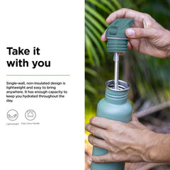 Klean Kanteen stainless straw closeup showing removable straw for easy sipping and cleaning