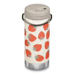 Klean Kanteen front view showing strawberries color and compact design for portable hydration