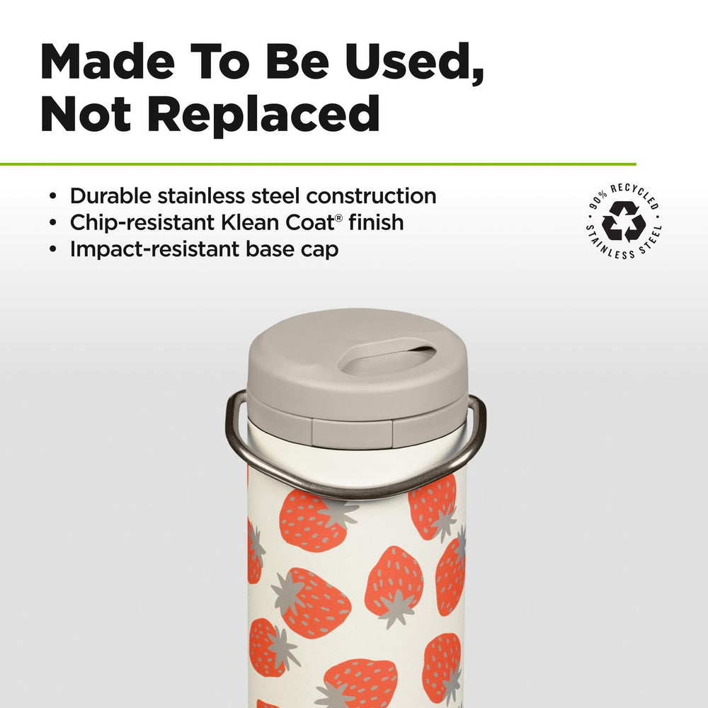 Klean Kanteen in car cup holder highlighting commuter-friendly fit and stability