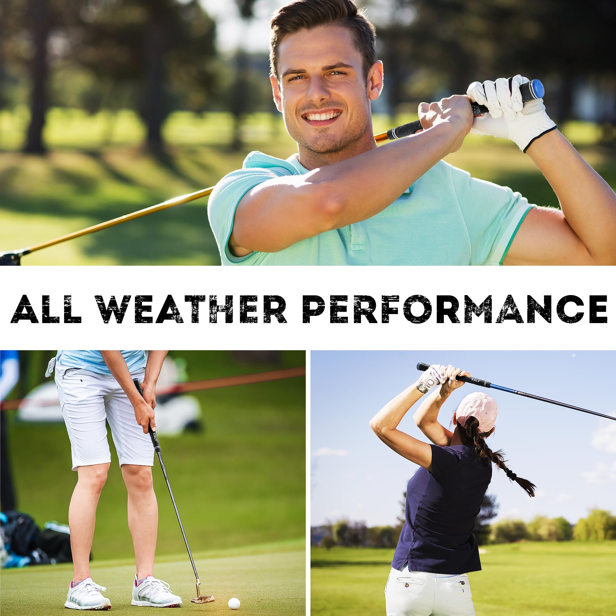 KNLY grips in a golf bag lifestyle shot illustrating ready-to-play durability and professional look