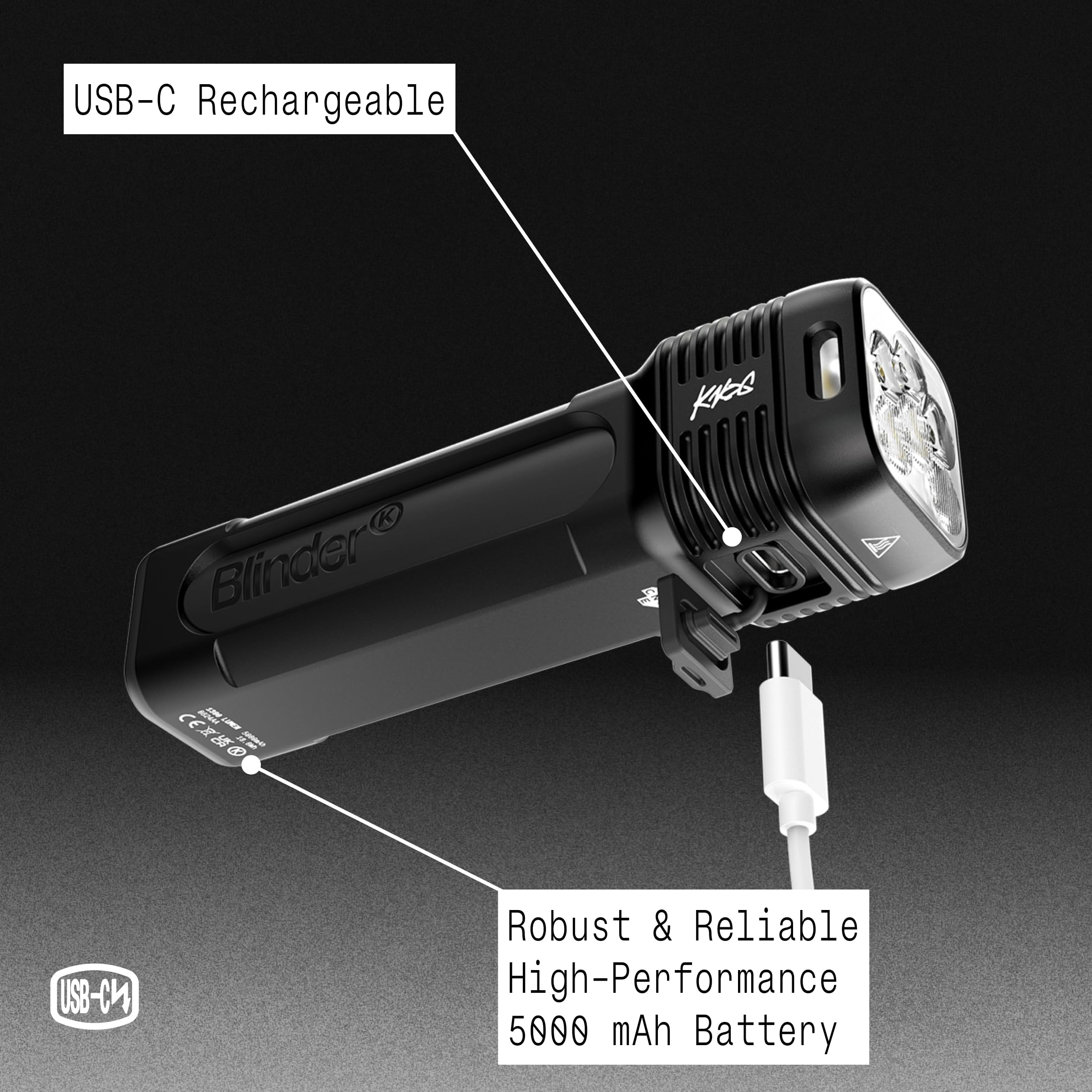 KNOG Blinder 1300 mount attached to handlebar demonstrating stable, vibration-free fit