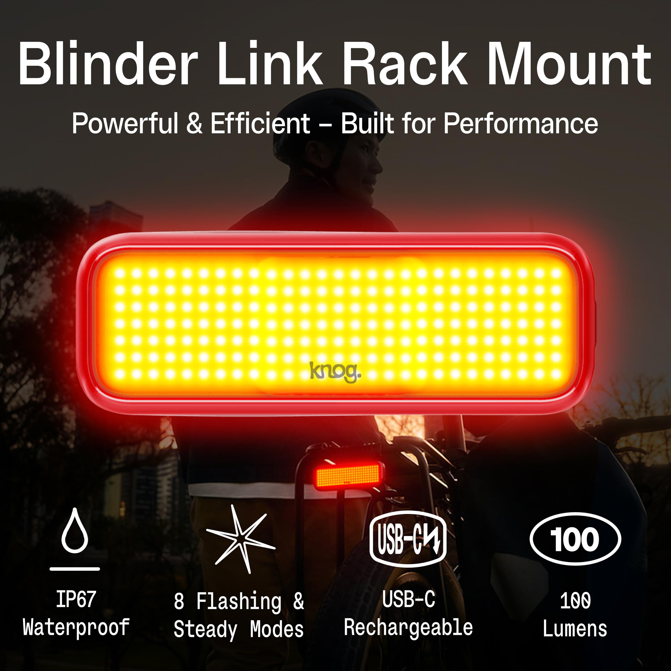 KNOG close-up of LED array highlighting bright output and focused beam