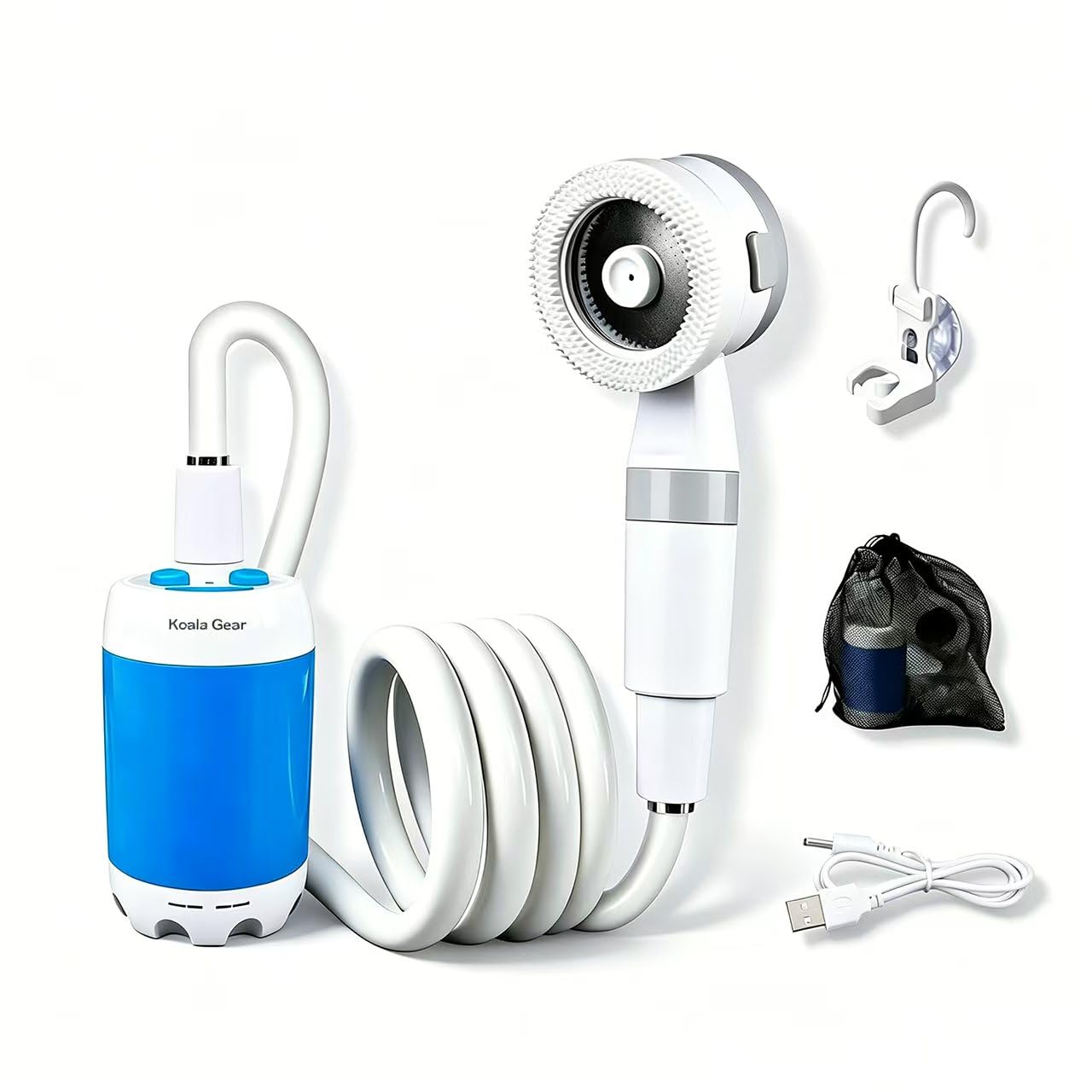 Koala Gear front view of pump and kit showing compact design and portability