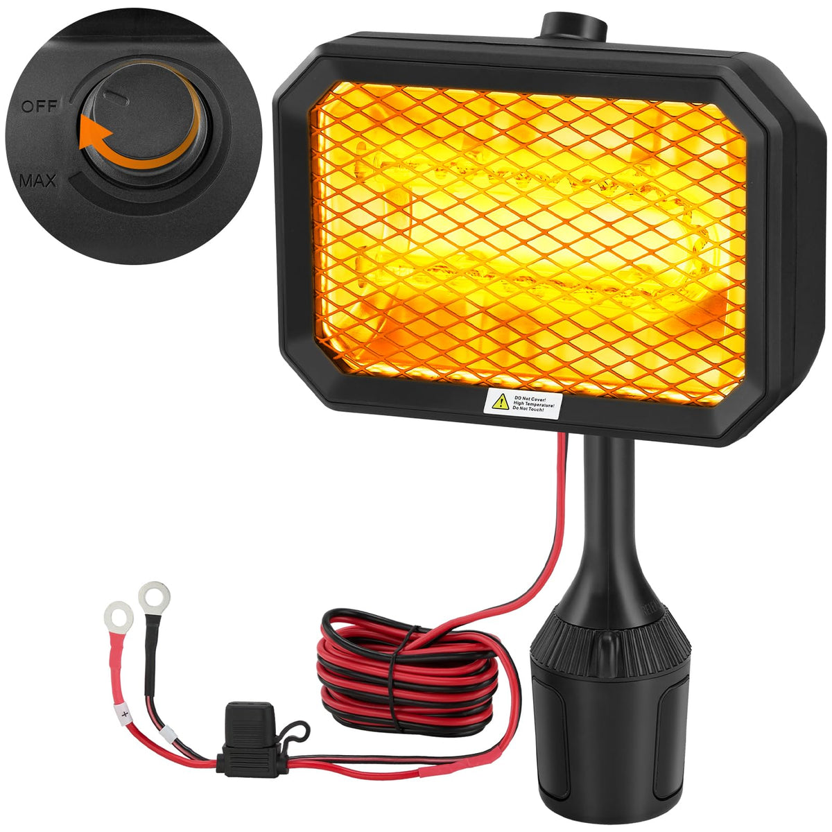 Kohree front view of heater showing compact design and portability