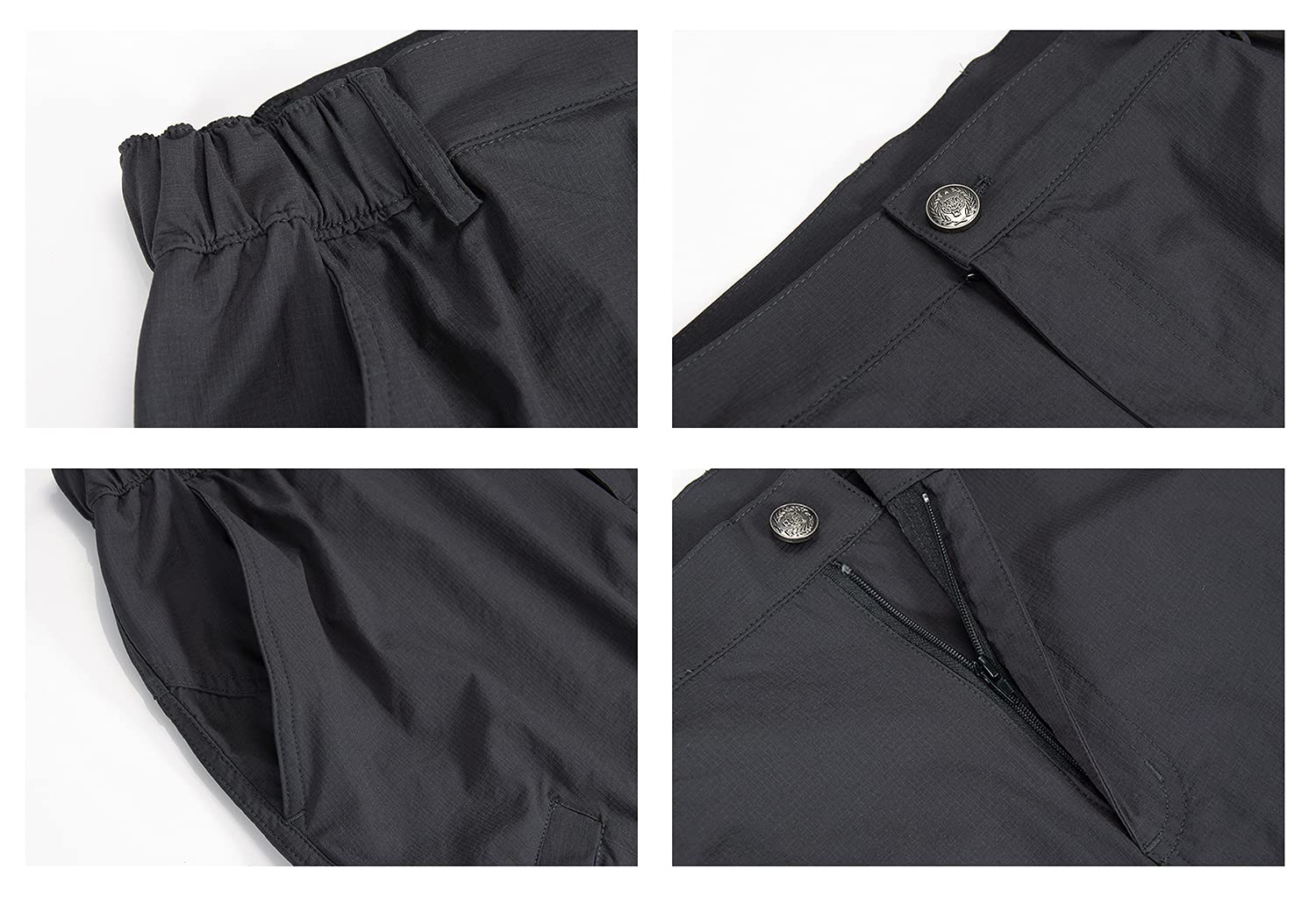 Kolongvangie side view focused on zippered thigh pocket for secure storage