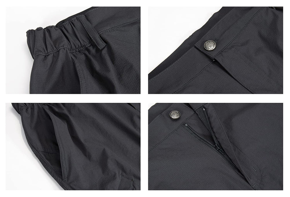 Kolongvangie side view focused on zippered thigh pocket for secure storage