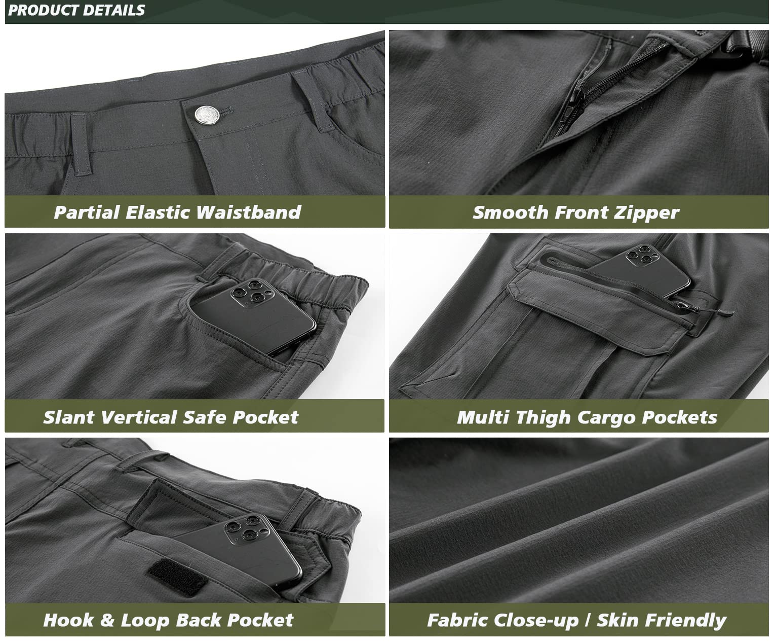 Kolongvangie right-thigh zip pocket closeup securing valuables during activity