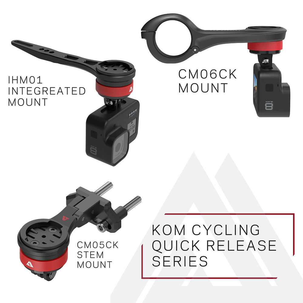 KOM Cycling stem mount material texture detail showing CNC aluminum durability