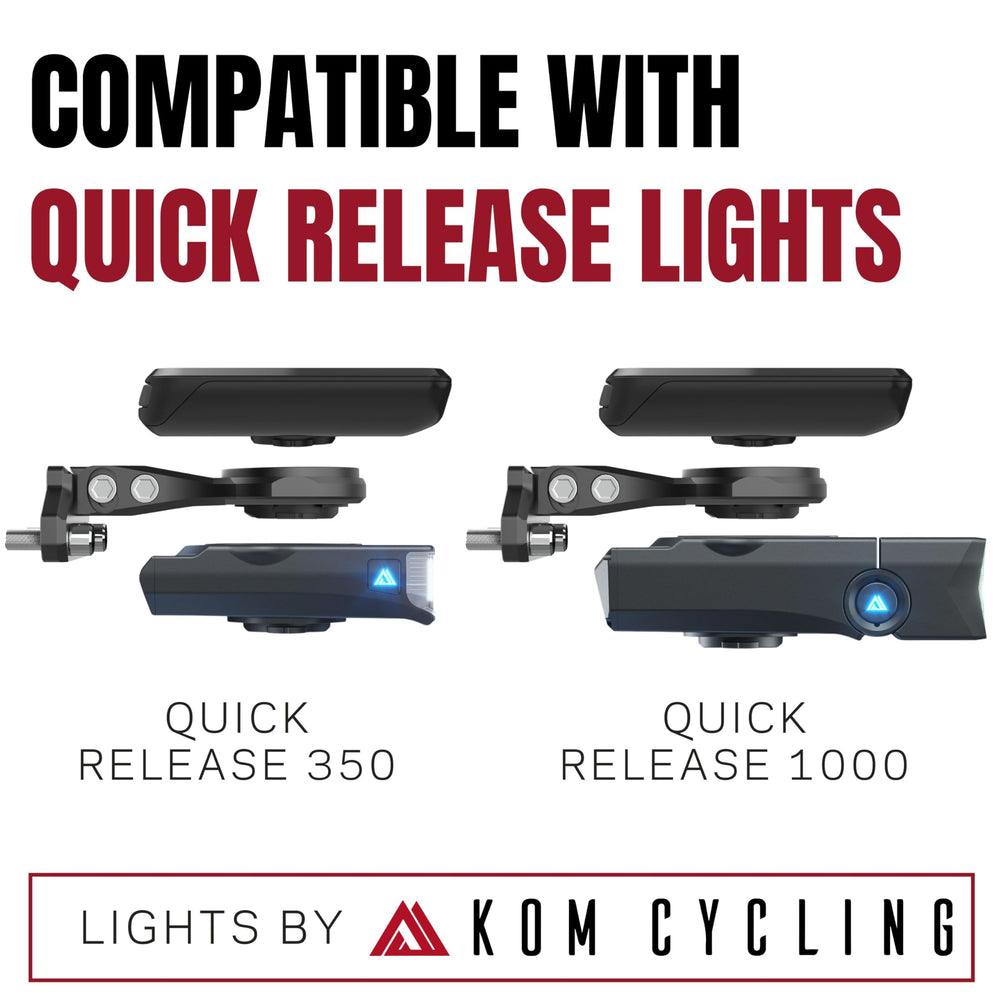 KOM Cycling stem mount next to coin showing lightweight construction advantage
