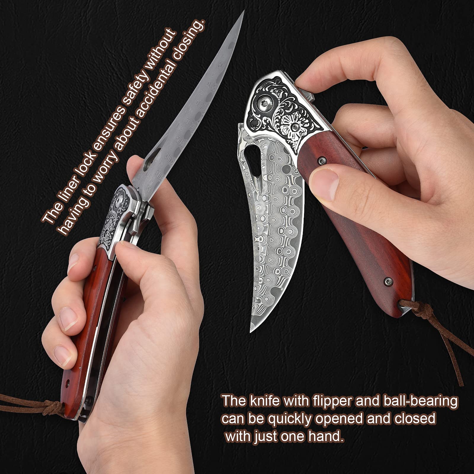 KOMWERO open blade side view showing full length and cutting geometry benefit