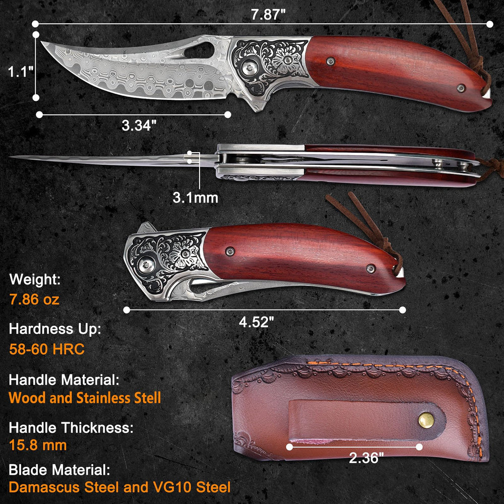 KOMWERO natural wood handle ergonomic grip offering comfort and secure hold