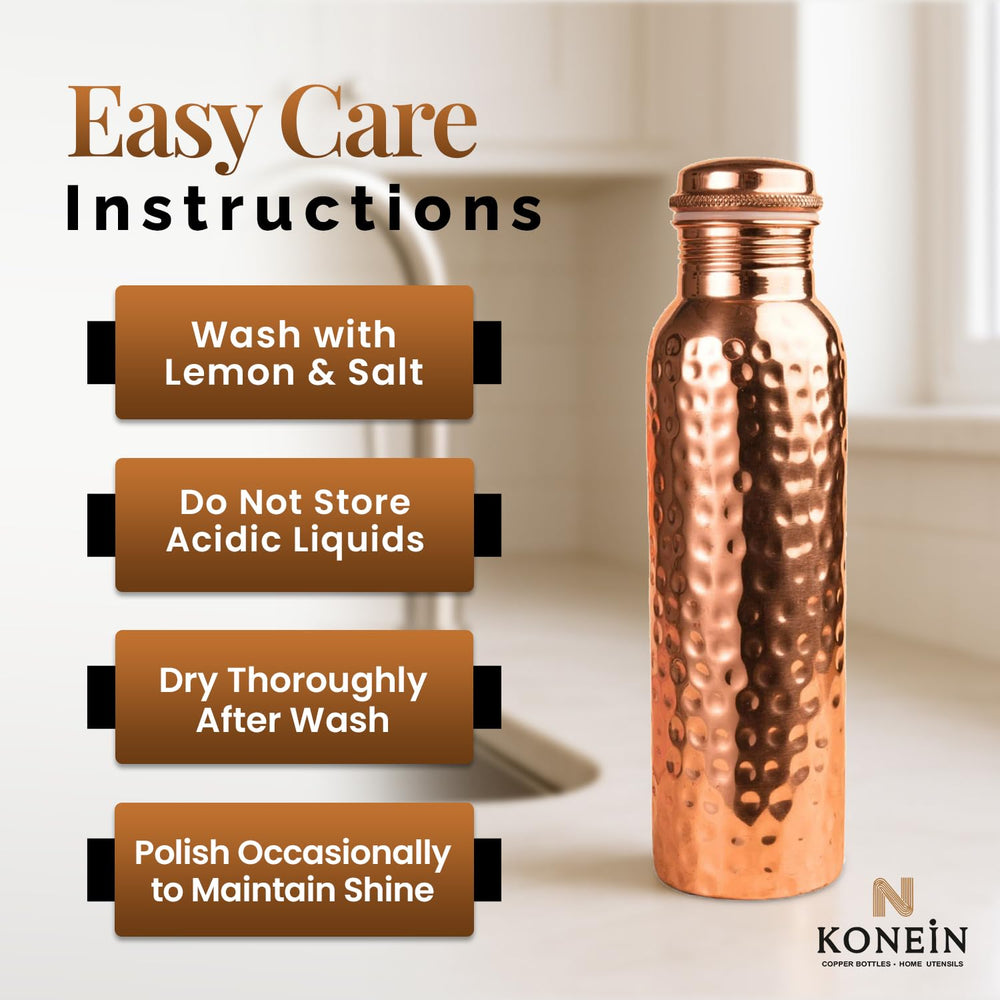 KONEIN bottle next to glass on table illustrating daily serving convenience