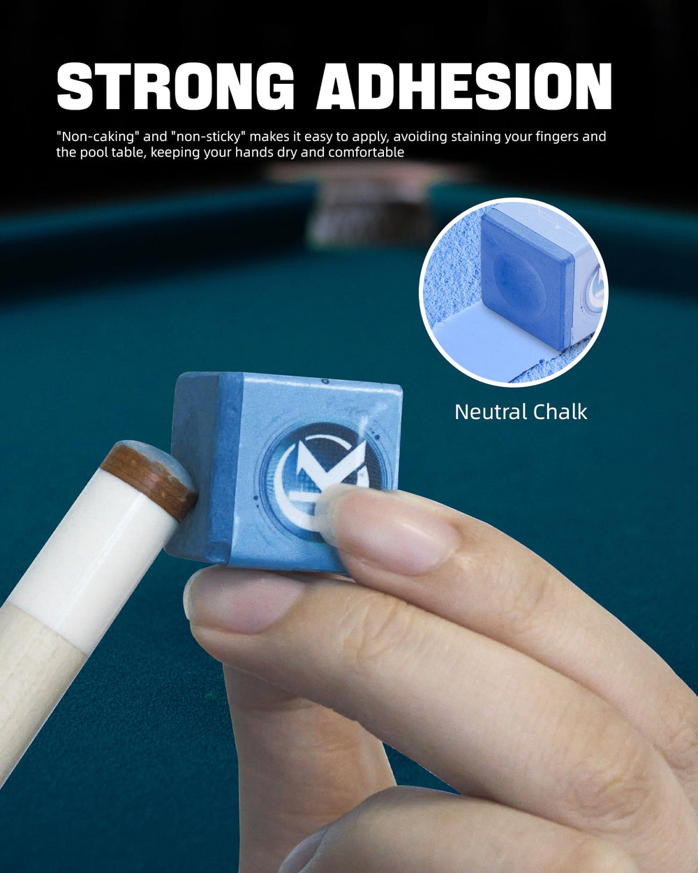 KONLLEN chalk next to a quarter illustrating compact size and travel convenience