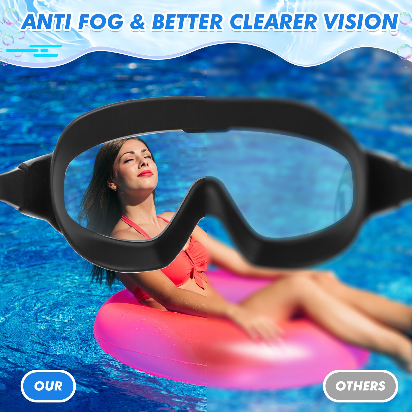 Konohan soft silicone frame detail highlighting leak-resistant seal and comfort