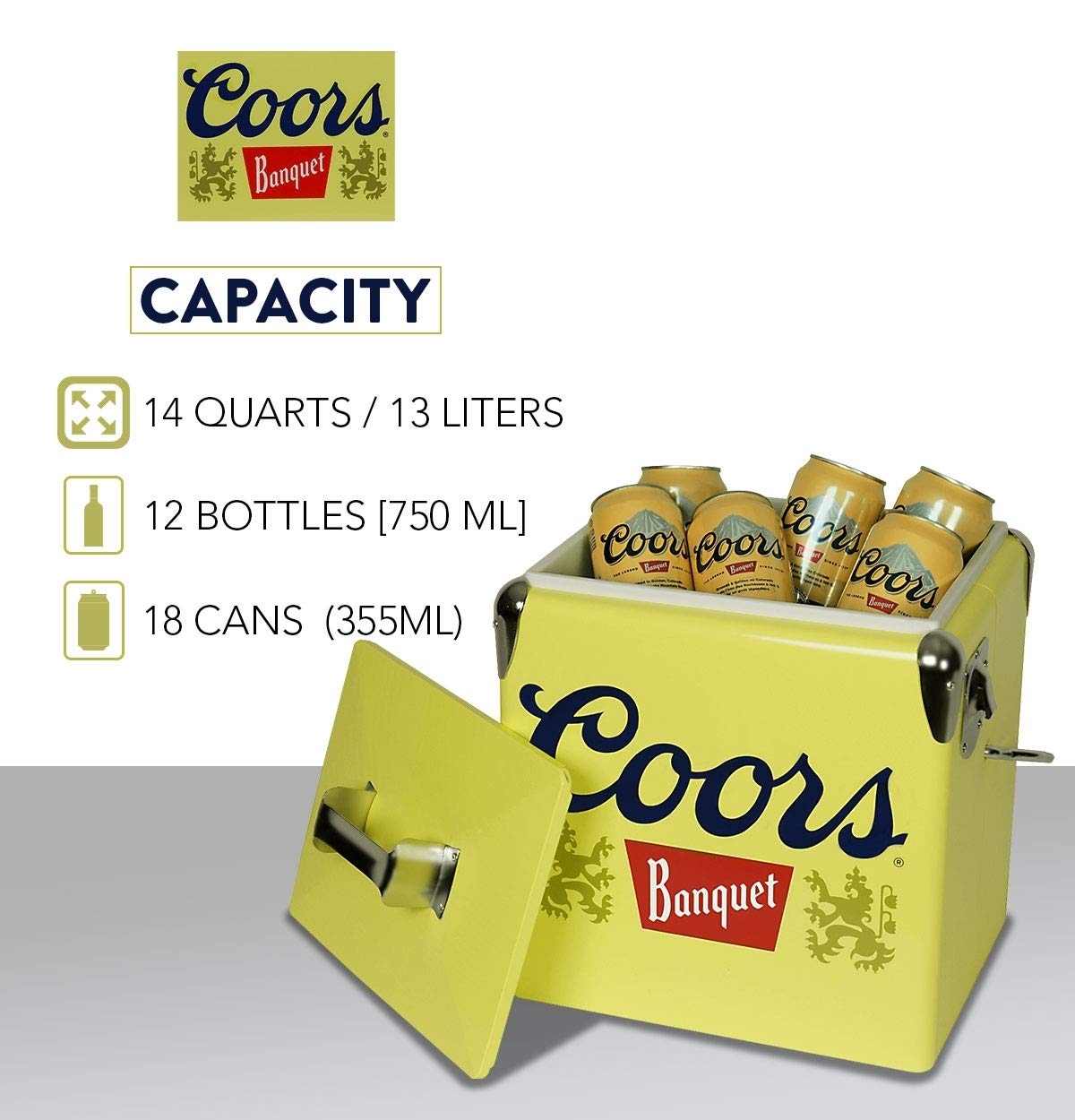 Koolatron Coors open interior with ice demonstrating strong cooling performance