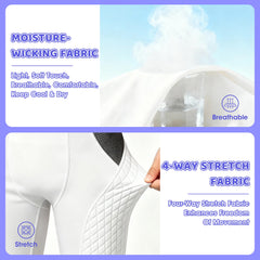 KOOPOW fabric stretch detail highlighting four-way stretch and comfort for unrestricted movement