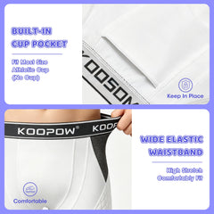 KOOPOW side profile waistband view showing wide elastic band for secure fit during play