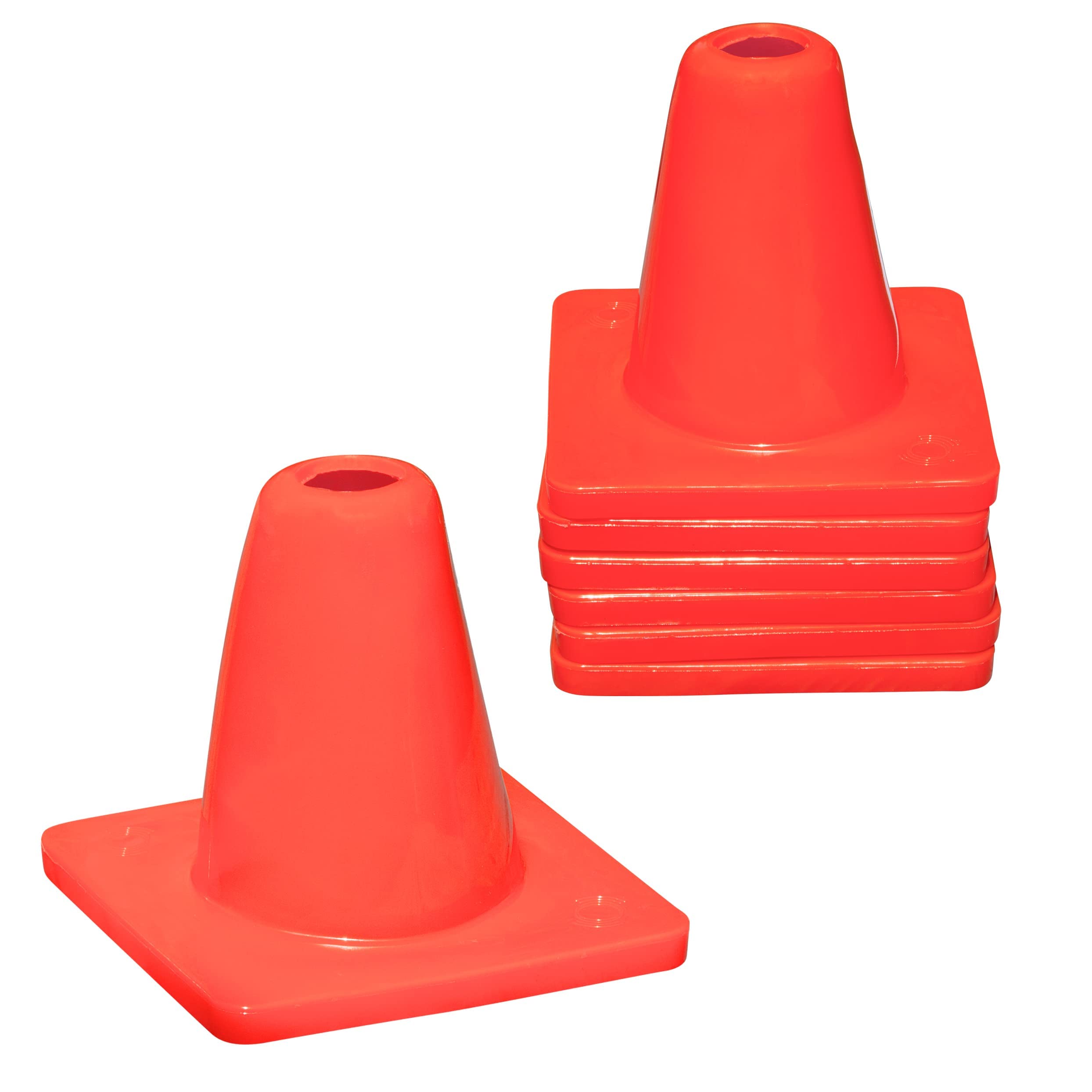 Koozam front packaging showing six bright orange cones and durable carry-ready set