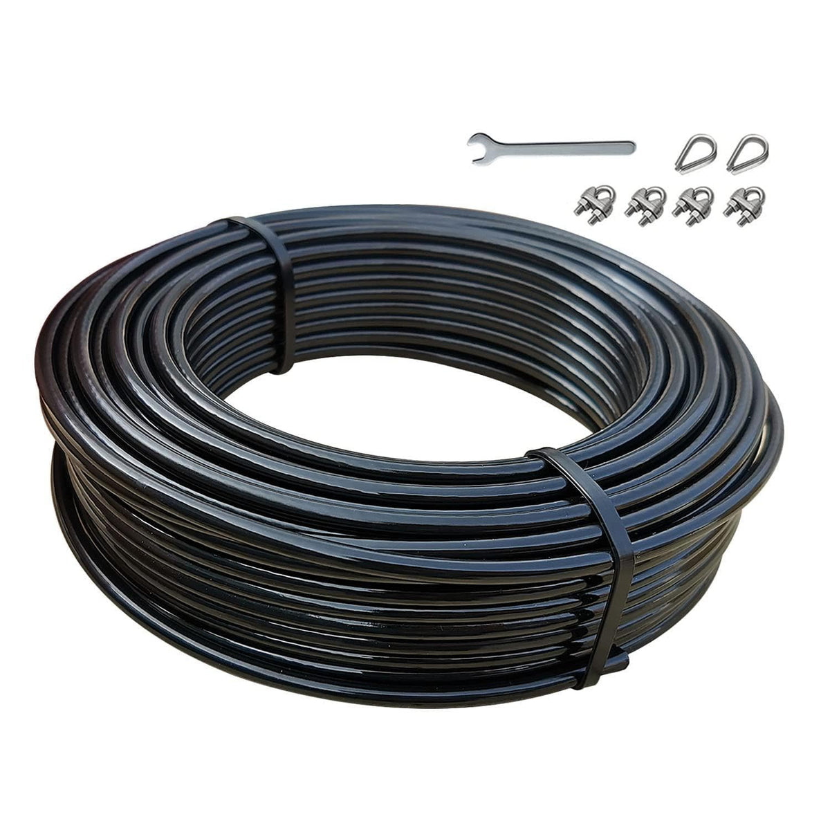 KORIKAHM front view of coiled gym cable showing length and finish benefits