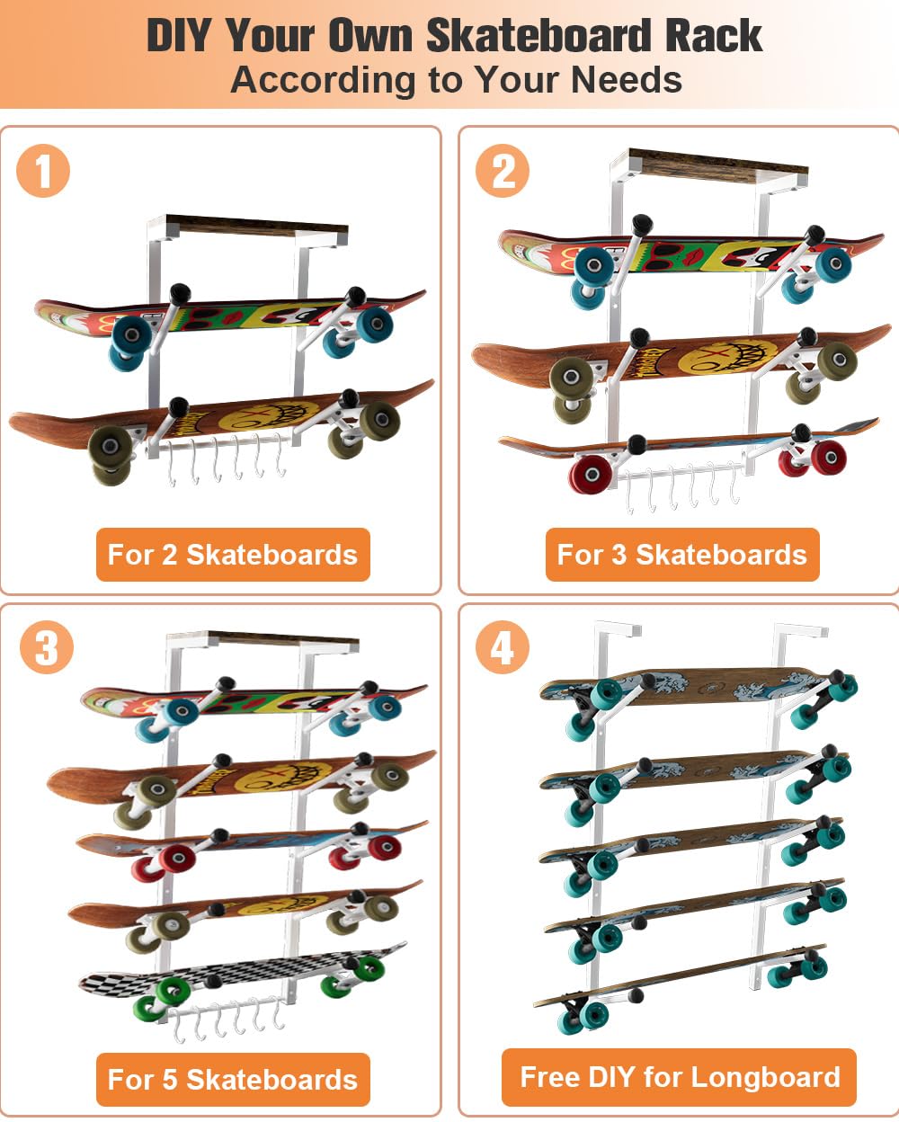 Koutemie lifestyle garage shot with multiple boards displayed to inspire storage ideas