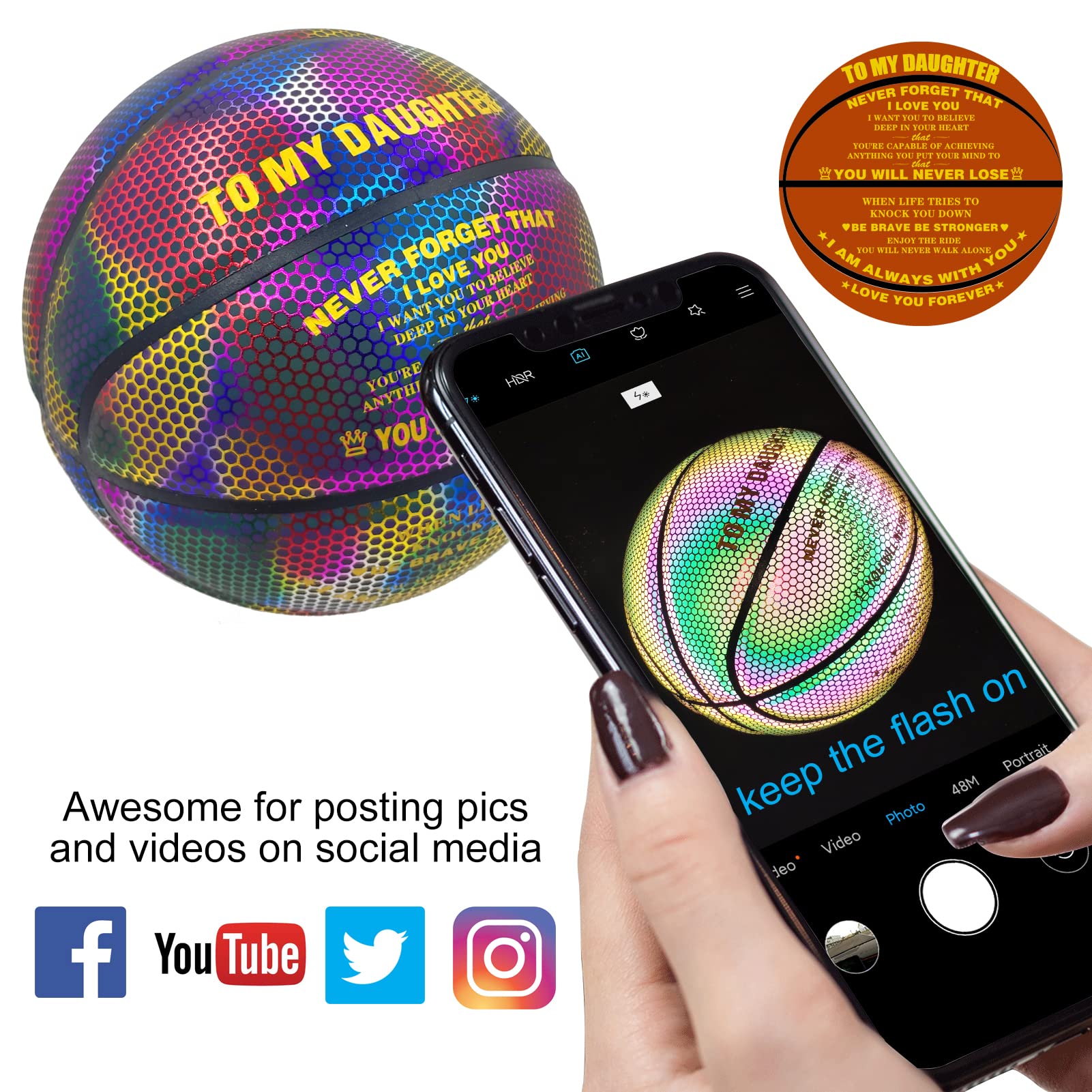 KPASON close-up of holographic PU texture showing grip and moisture-absorbing benefit