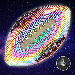 KPASON close-up of holographic PU texture highlighting bright reflective effect