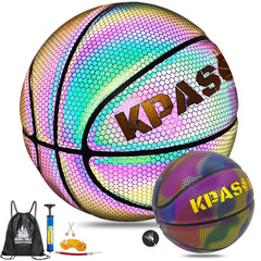 KPASON front view holographic basketball showing reflective finish and style benefit