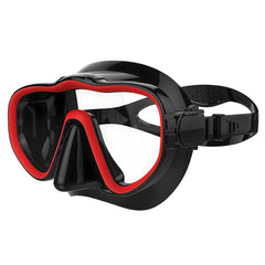 Kraken Aquatics front view of mask showing wide lens for expansive vision