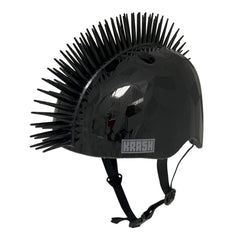 Krash helmet front profile showing mohawk and secure fit for confident riding