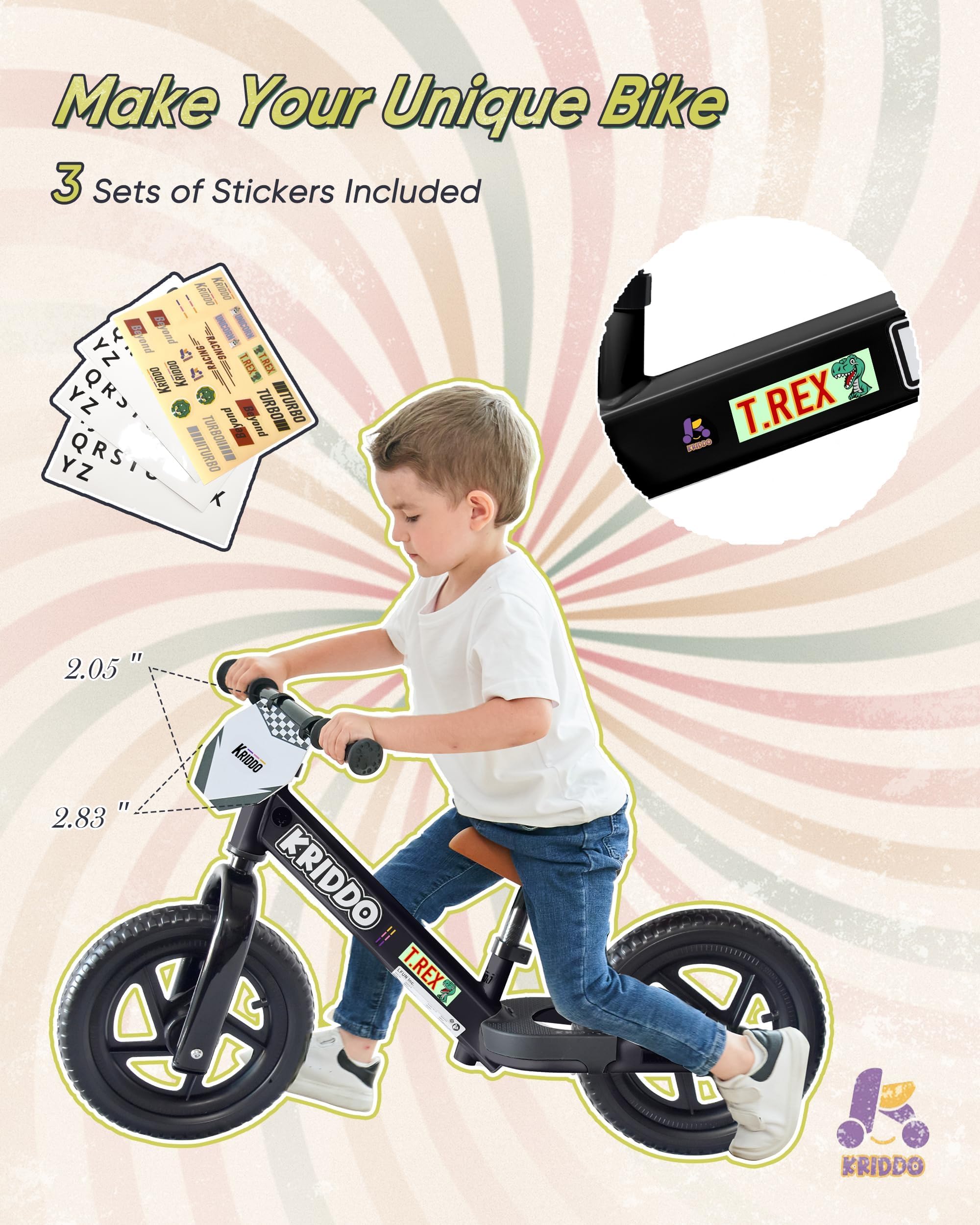 KRIDDO sticker plate with stickers showing personalization and fun