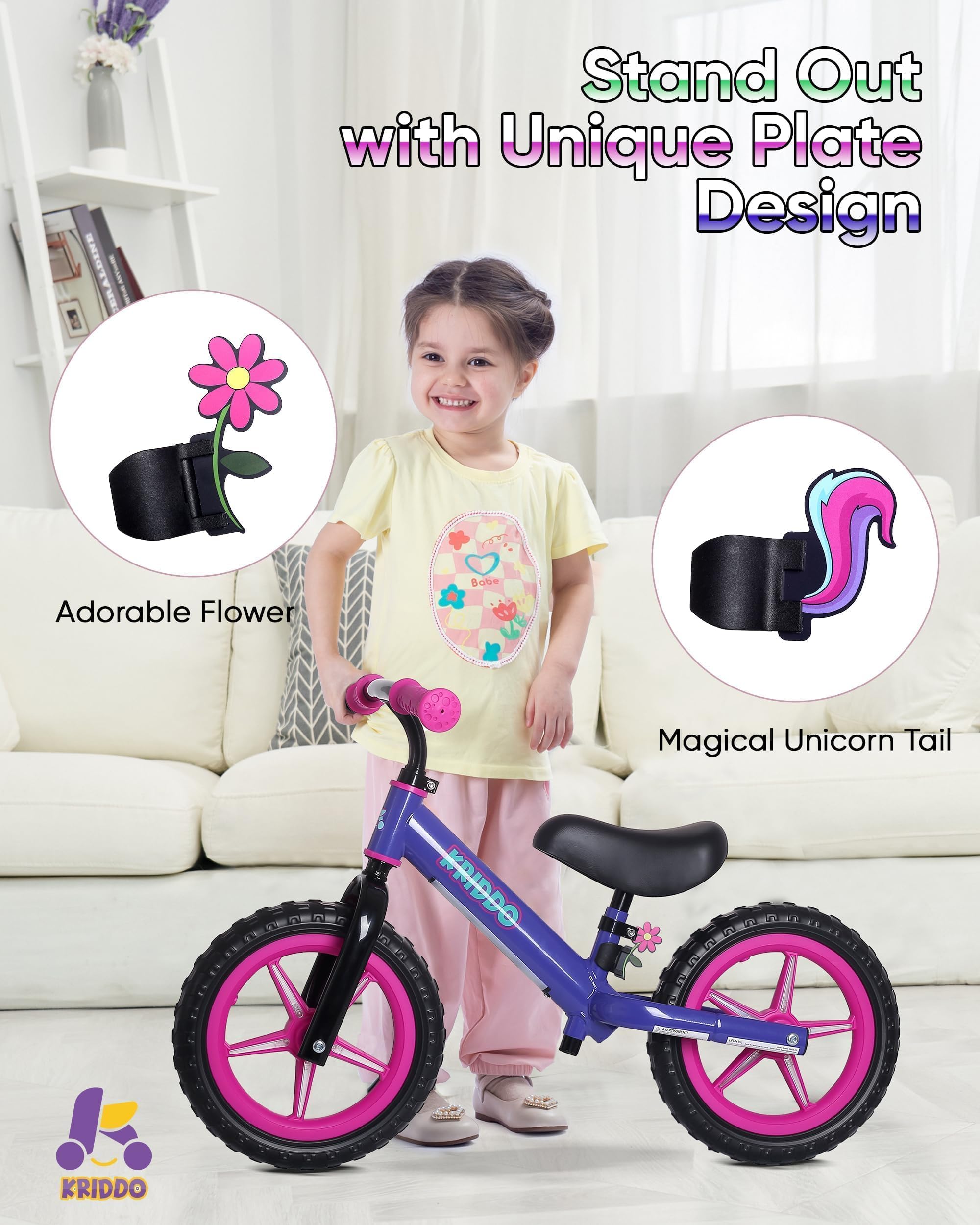 KRIDDO child riding on sidewalk demonstrating stability and outdoor fun