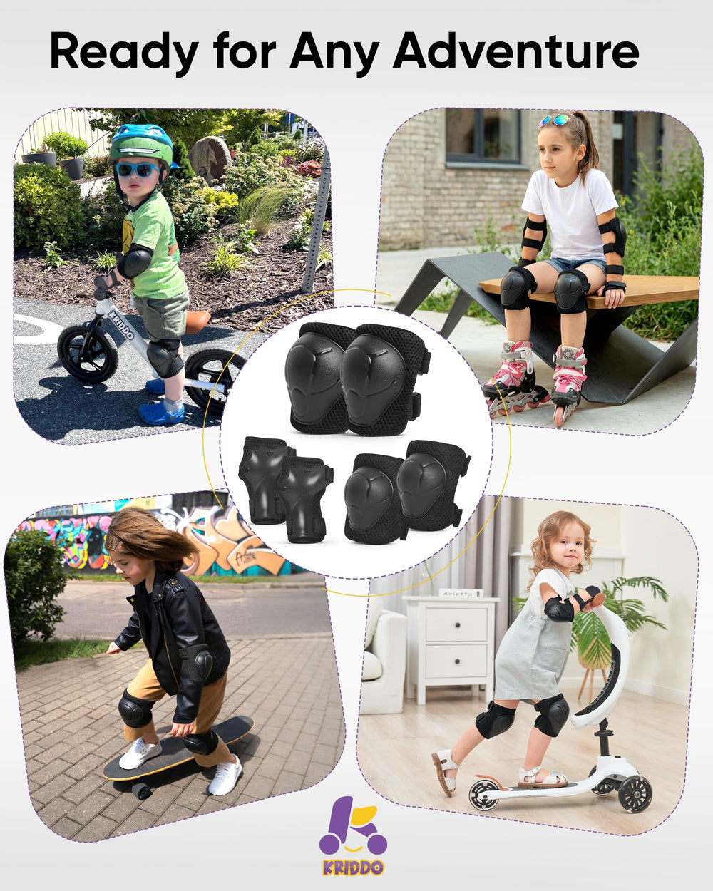 KRIDDO set in use on scooter illustrating freedom of movement