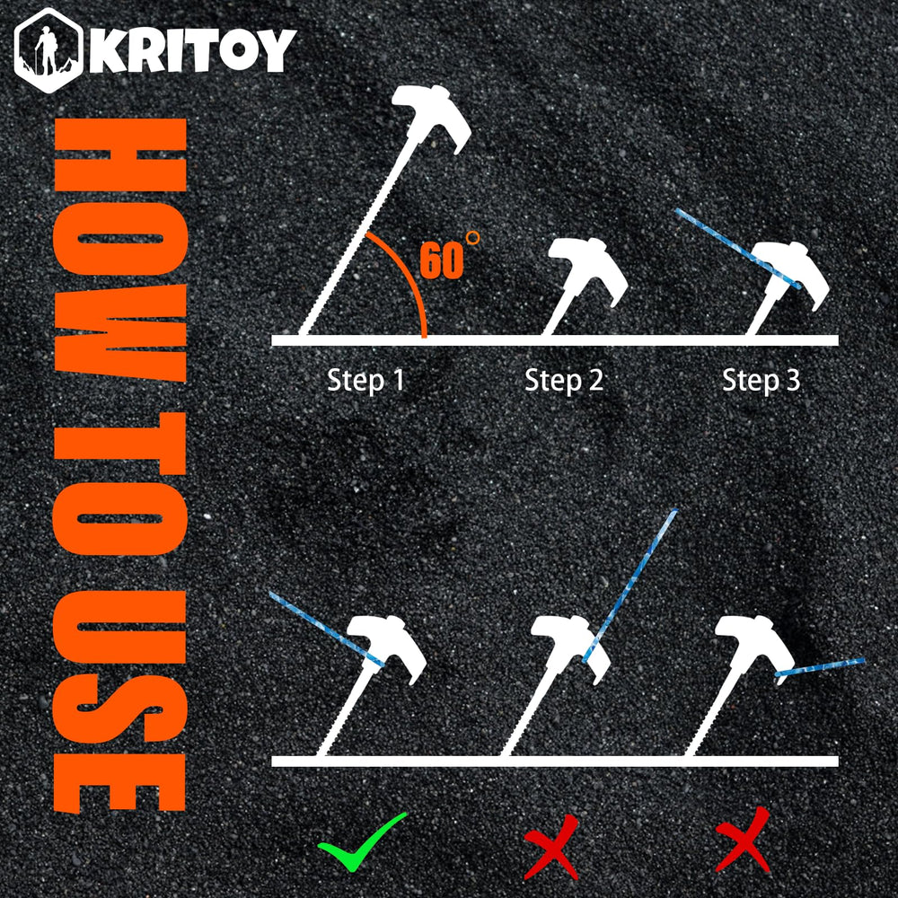 KriToy heavy canvas carry bag holding stakes and tools for neat storage