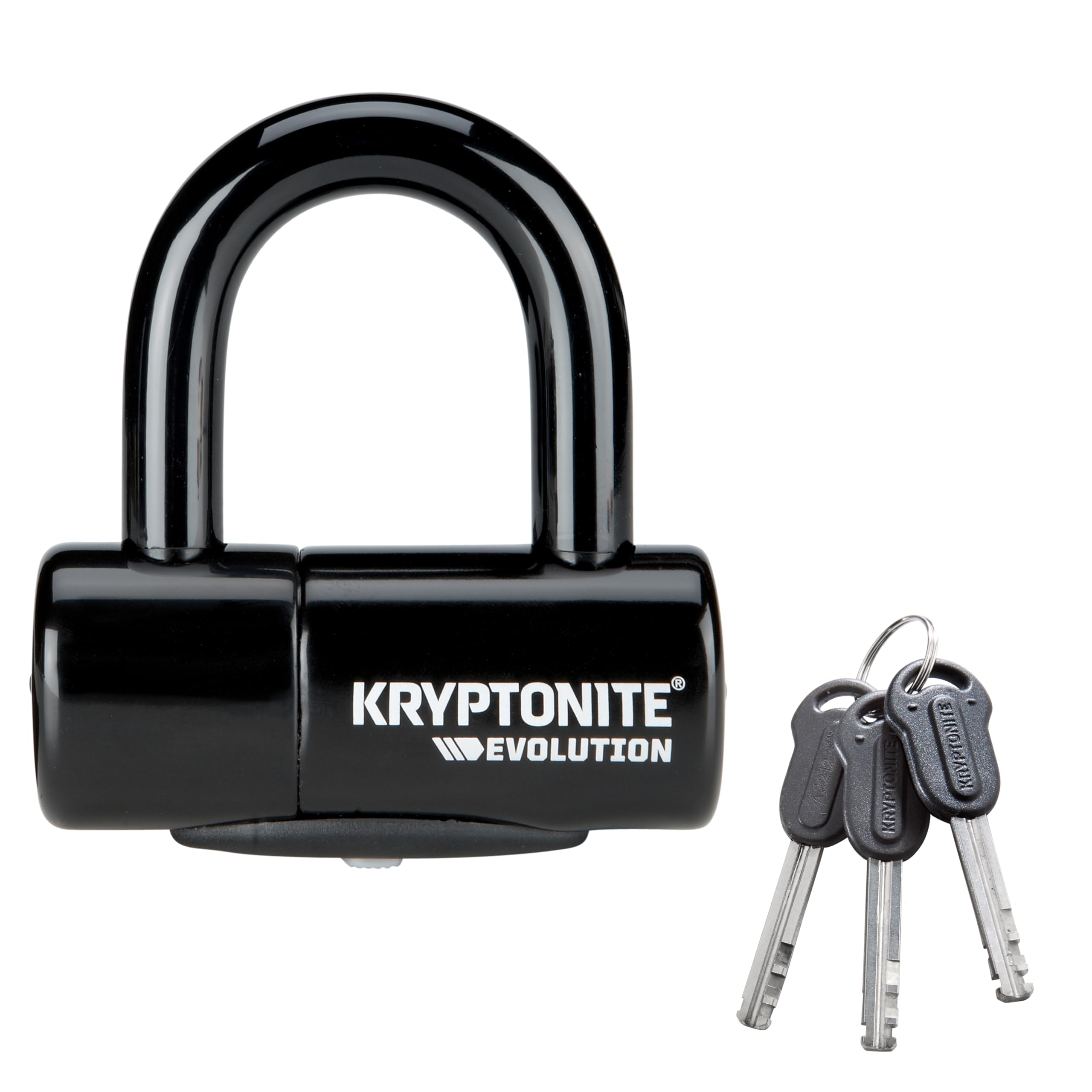 Kryptonite Evolution front view showing compact heavy-duty U-lock and crossbar benefit