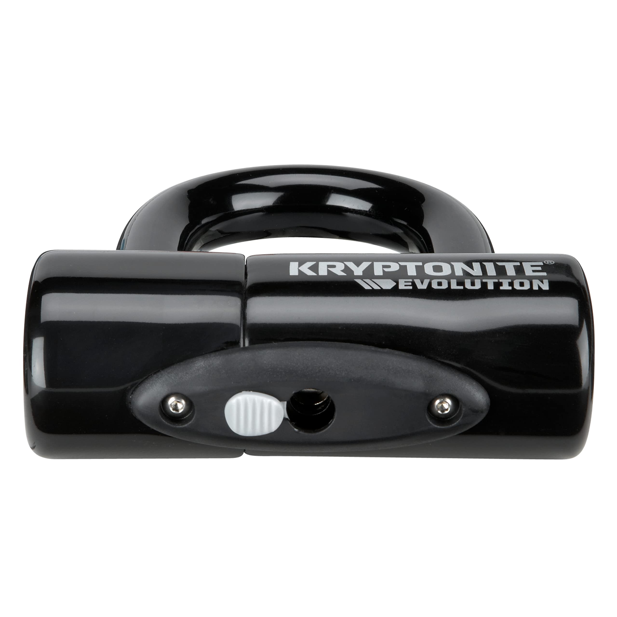 Kryptonite Evolution shackle close-up highlighting 14mm hardened steel resisting cutters