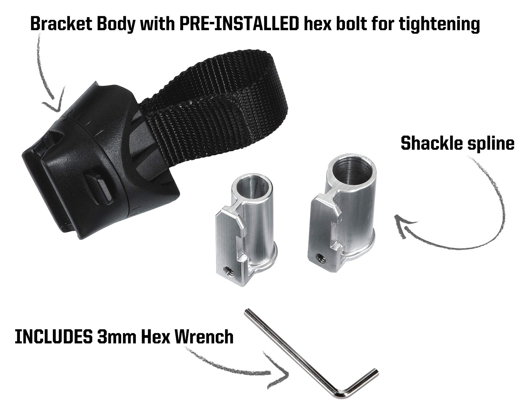 Kryptonite bracket on different tube shapes demonstrating universal fit