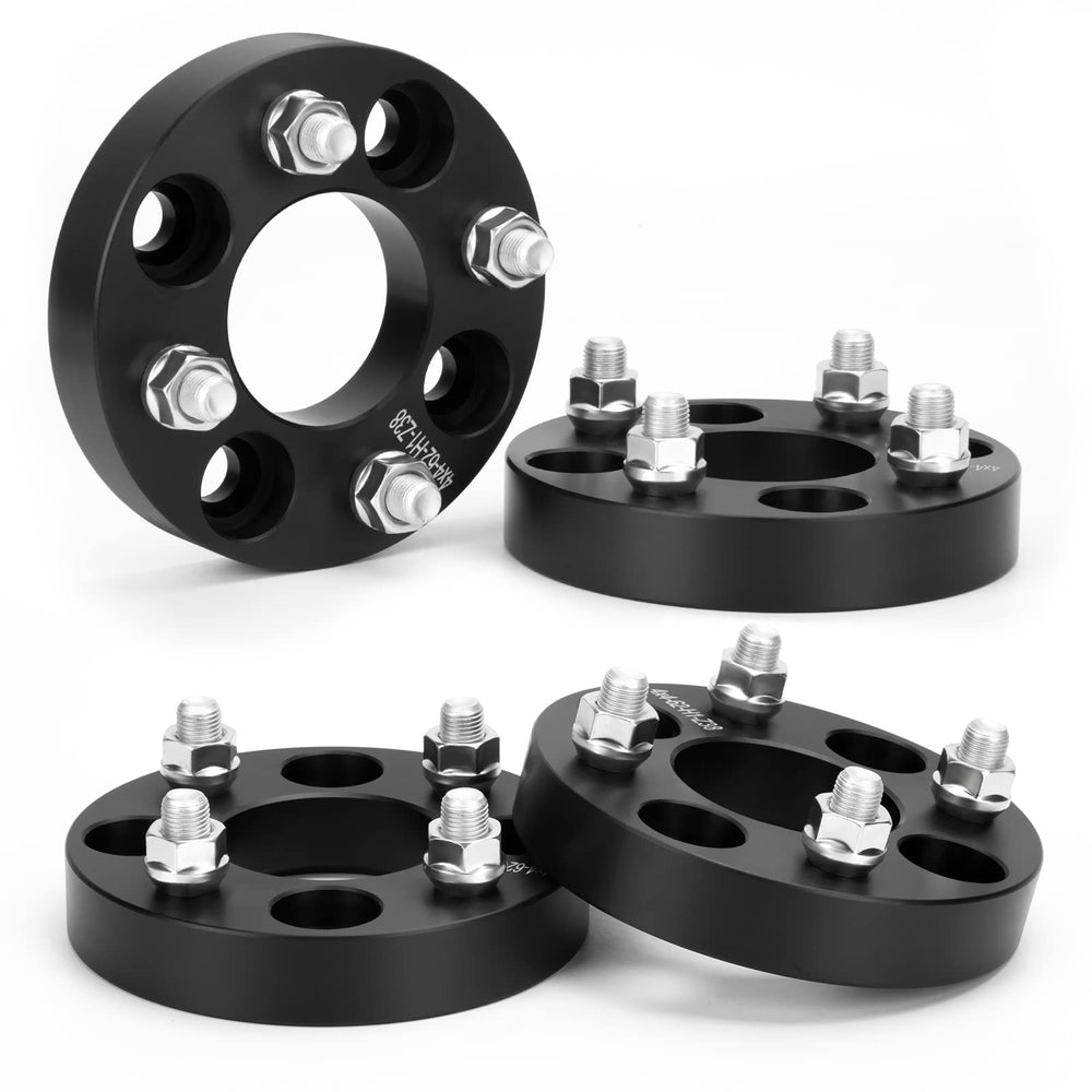 KSP PERFORMANCE front view of four spacers showing bolt pattern and bore, improves clearance