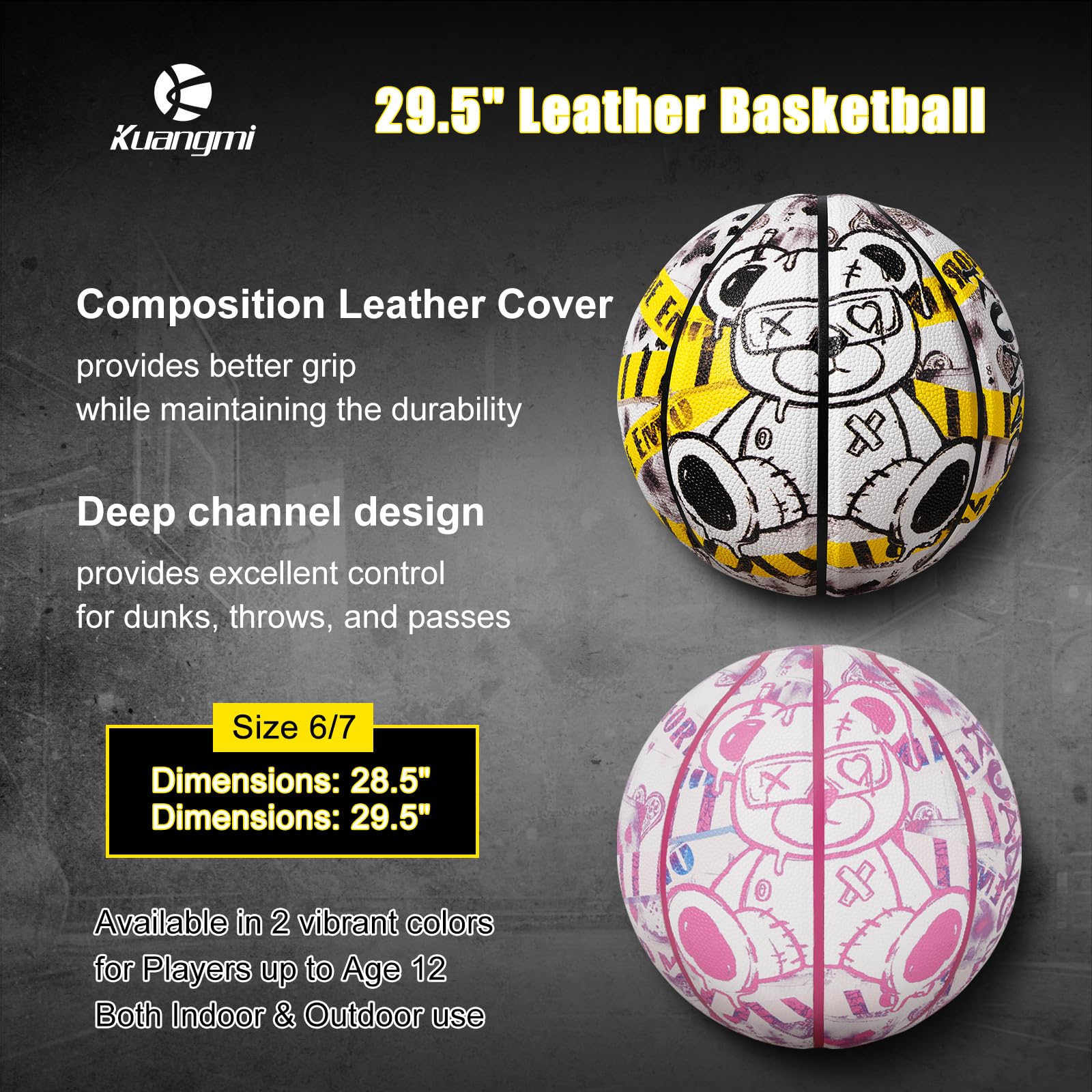 Kuangmi close-up texture highlighting soft composite leather for improved grip
