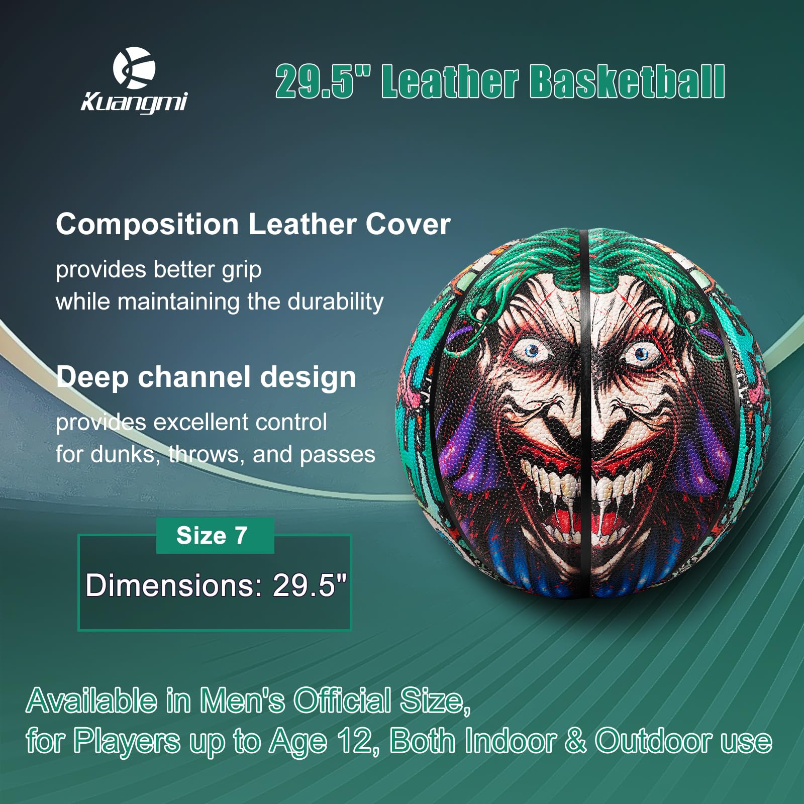 Kuangmi close-up of composite leather texture and deep channels for better grip