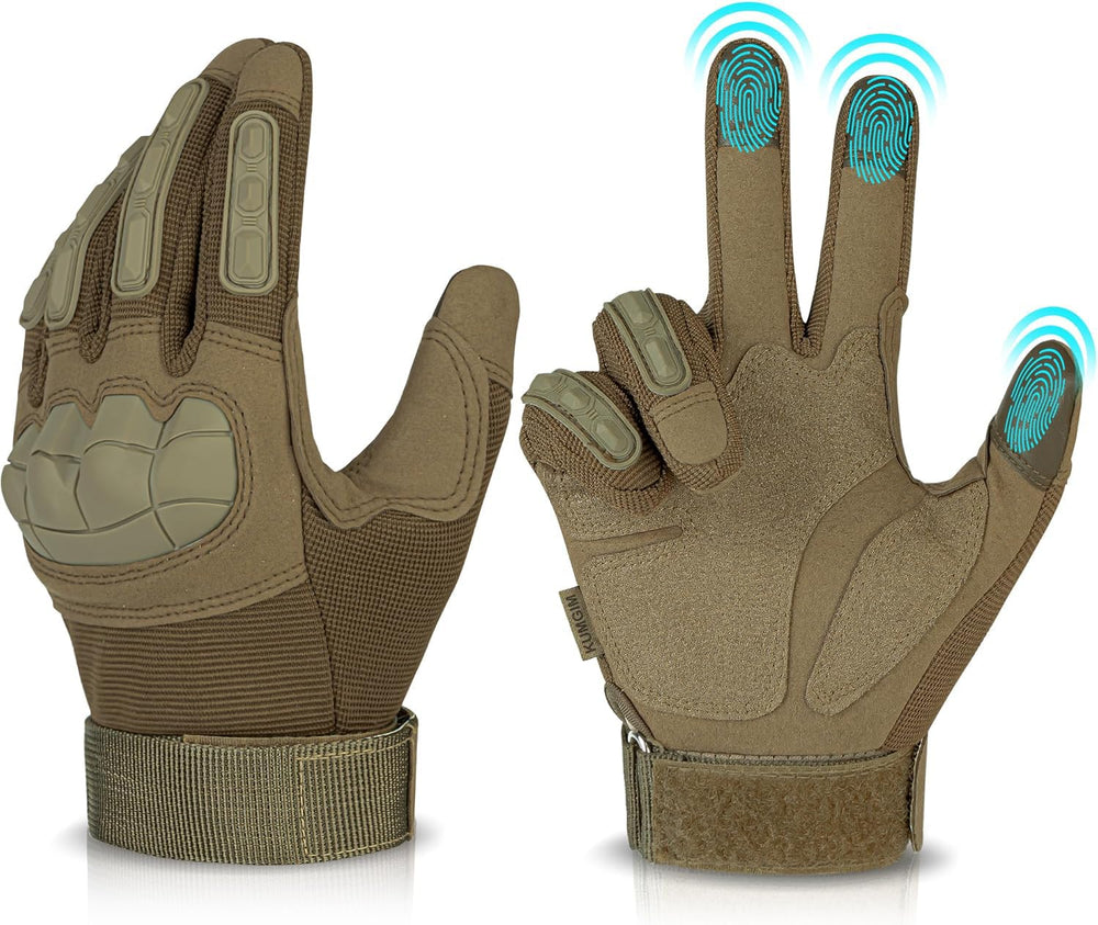 KUMGIM front view tan glove showing design and fit benefits