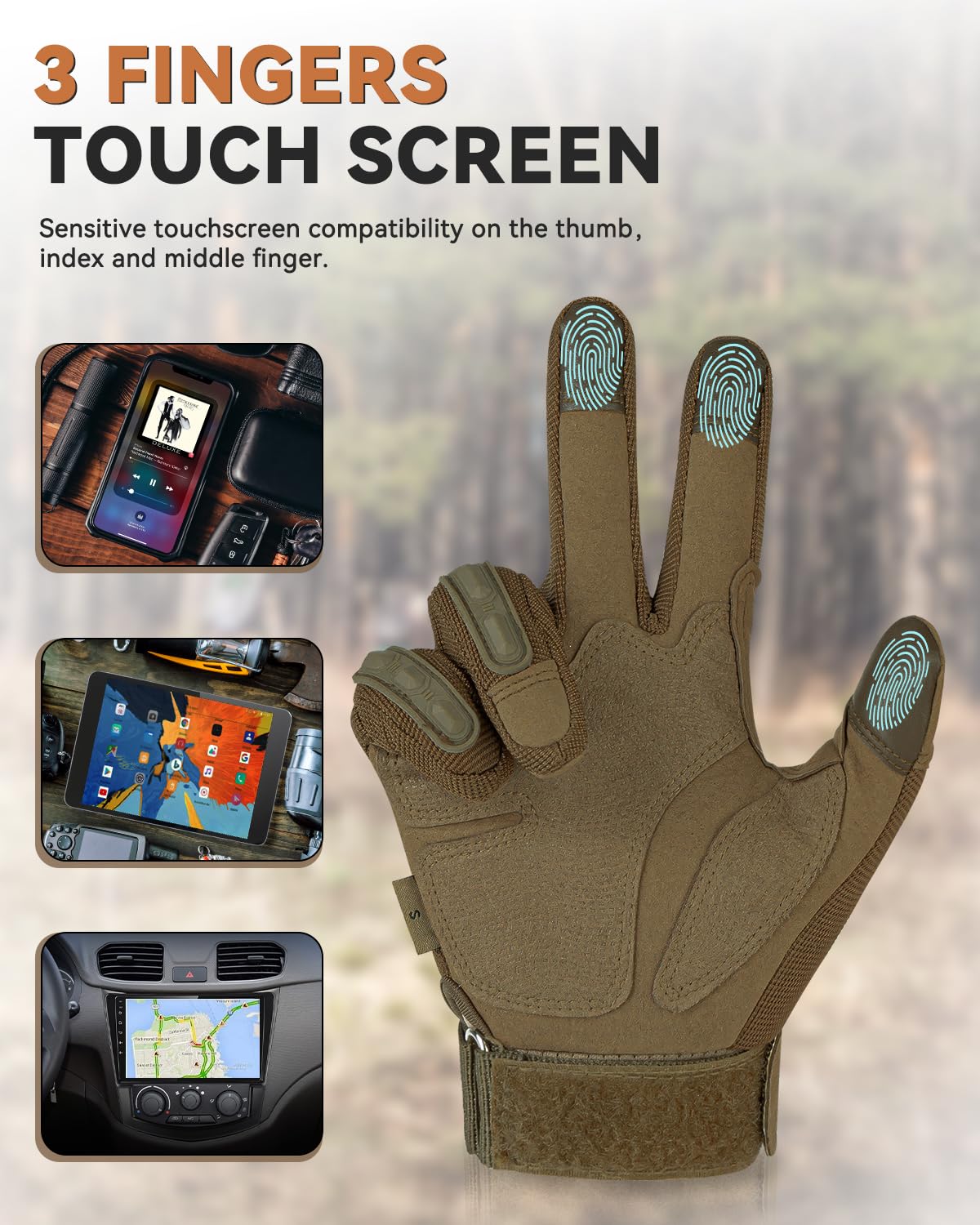 KUMGIM touchscreen fingertips close-up enabling phone use