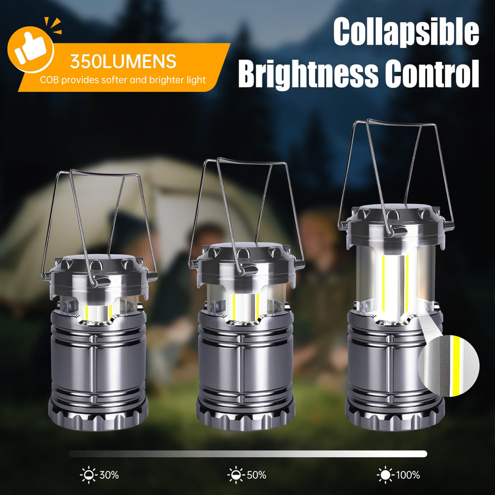 KUNHE expanded lantern top view displaying 360-degree COB light coverage benefit